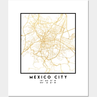 MEXICO CITY MEXICO CITY STREET MAP ART Posters and Art